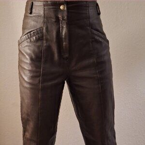 Vintage Women's Pap'kik Paris Brown Leather Pants